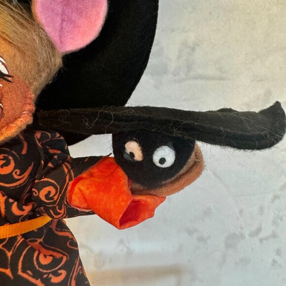 Annalee Mouse Doll 6" Halloween 2017 Swirl Witch with Bat - Picture 2 of 11